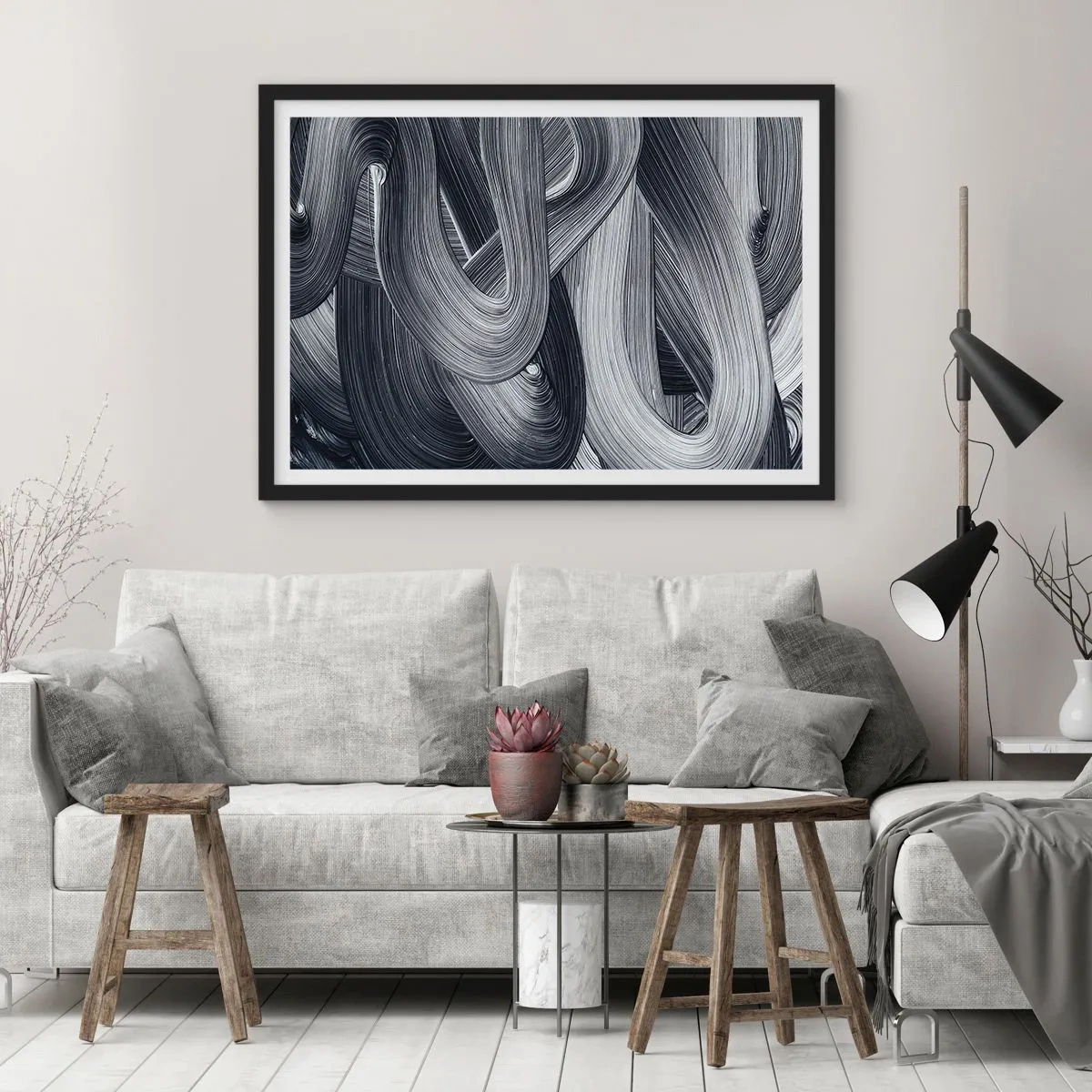 Plakát v černém rámu - Plynulost reality - 50x40 cm