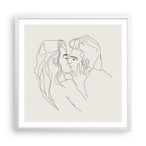 Plakát v bílém rámu - Zamotaní citem - 60x60 cm