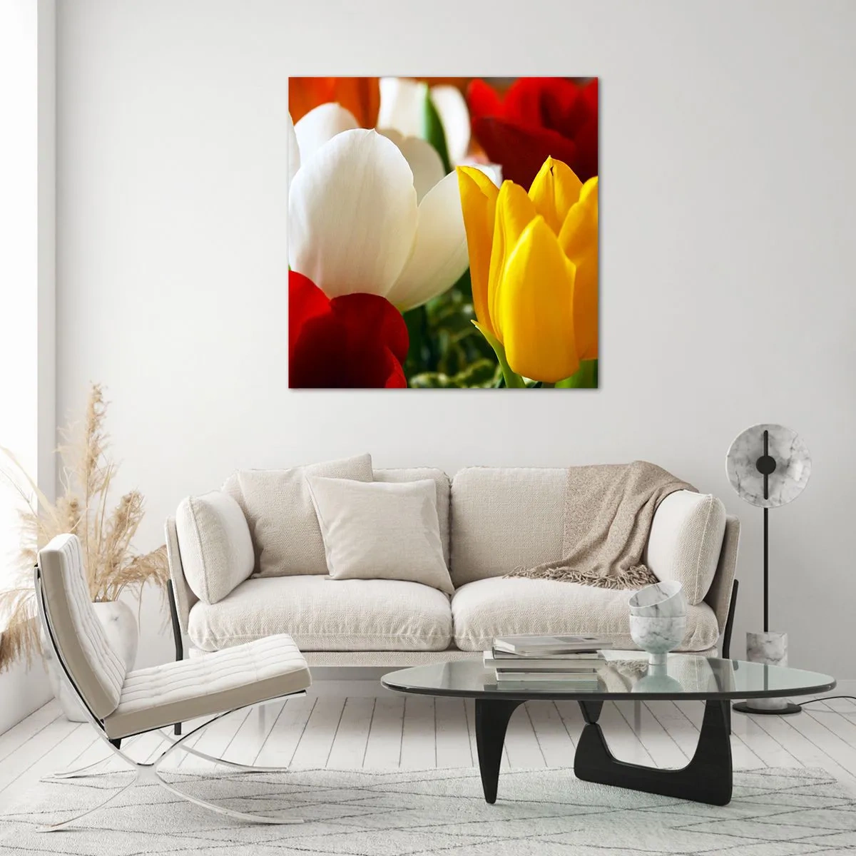 Obraz na skle - Tulipánová horečka - 30x30 cm