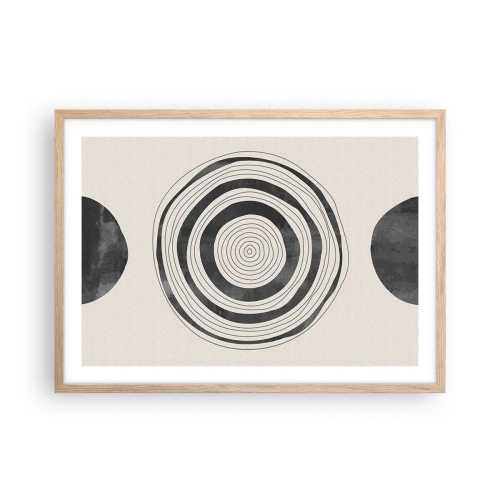 Plakát v rámu světlý dub - Důležité je to, co je uprostřed - 70x50 cm