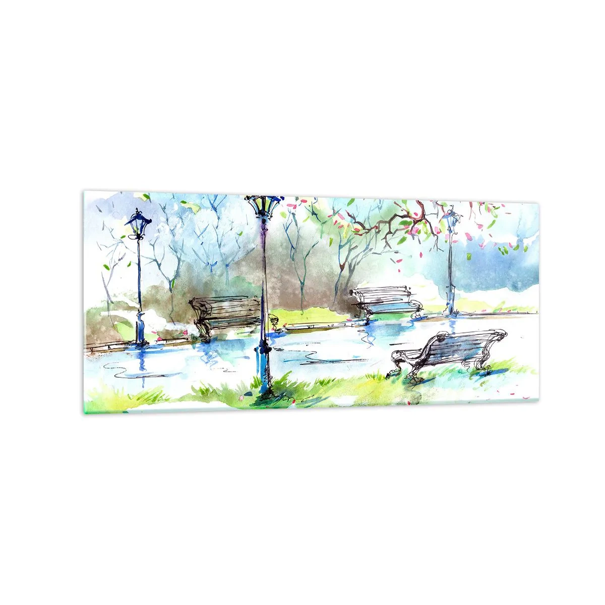 Obraz na skle - Kouzlo parkového ticha - 120x50 cm