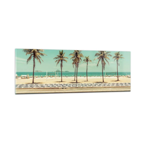 Obraz na skle - Hlídání pláže - 90x30 cm