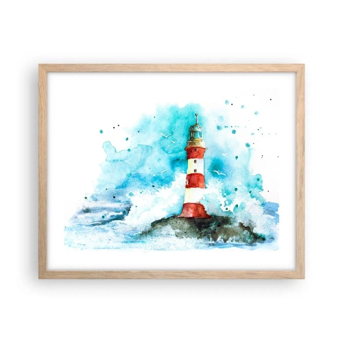 Plakát v rámu světlý dub - Jednota živlů - 50x40 cm