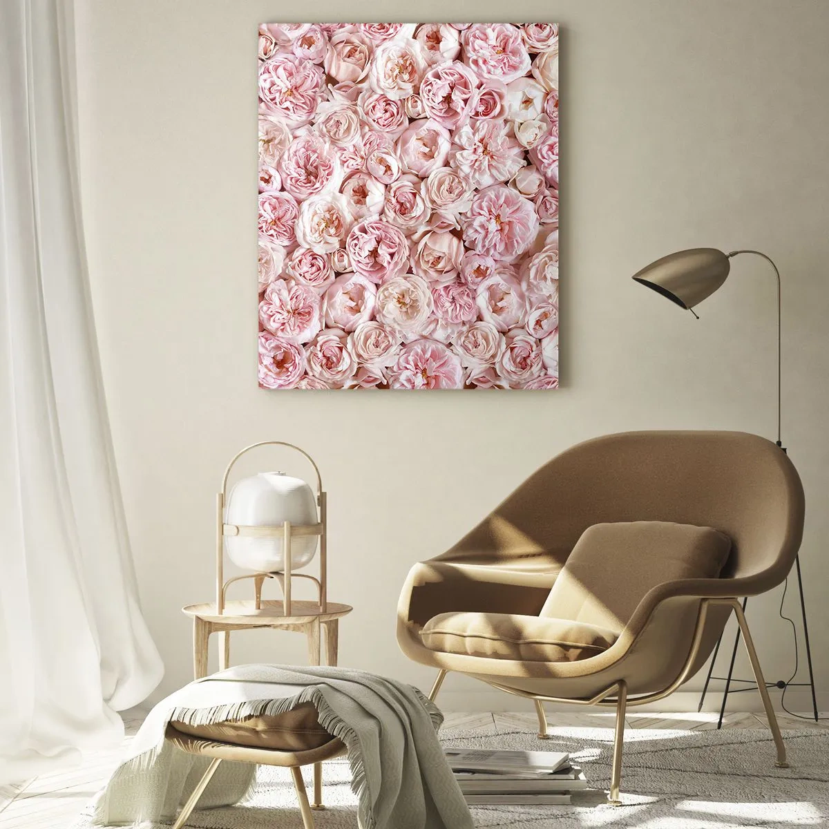 Obraz na skle - Vydlážděná růžemi - 50x70 cm