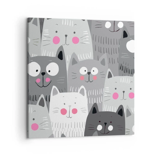 Obraz na plátně - Kočičí svět - 50x50 cm