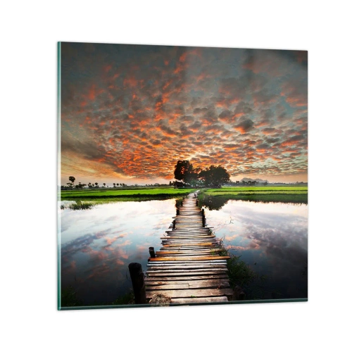 Obraz na skle - Roztáhněte ruce - dýchejte - 50x50 cm