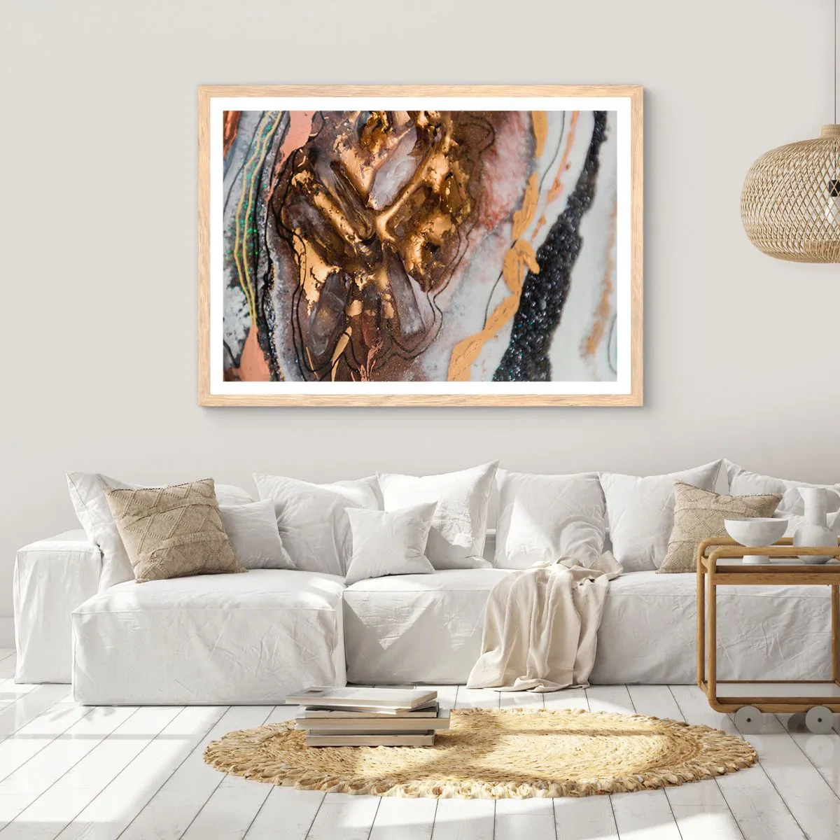 Plakát v rámu světlý dub - Prvek země - 91x61 cm