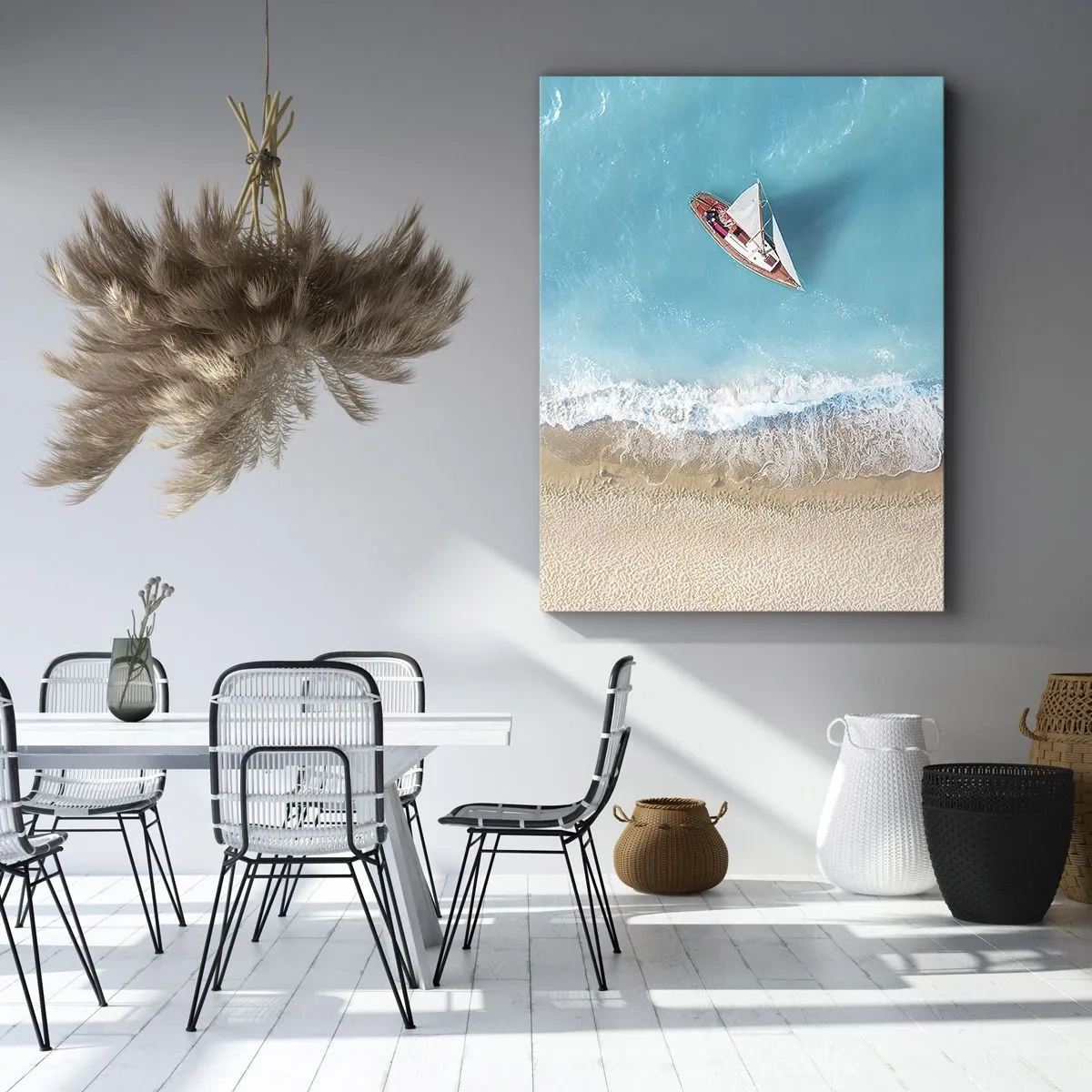 Obraz na plátně - Na hranici modré a zlaté - 70x100 cm