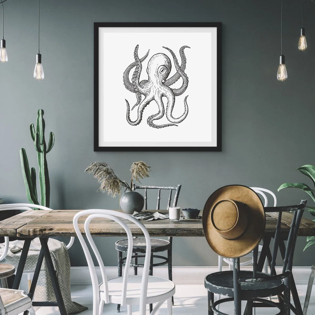 Plakát v černém rámu - Tančící s vlnami - 60x60 cm