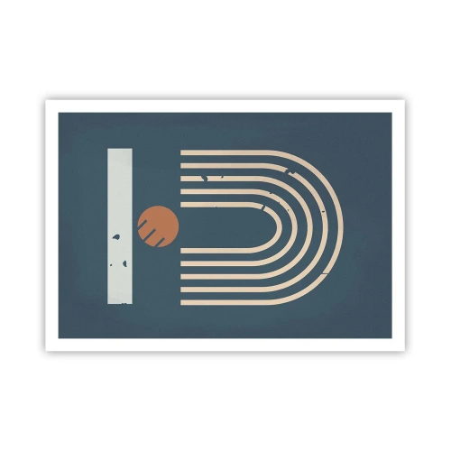 Plakát - Geometrie v námořnické modři - 100x70 cm