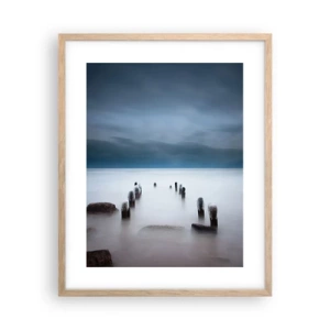 Plakát v rámu světlý dub - Zamyšlené jezero - 40x50 cm