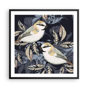 Plakát v černém rámu - Žlutomodrá píseň - 60x60 cm