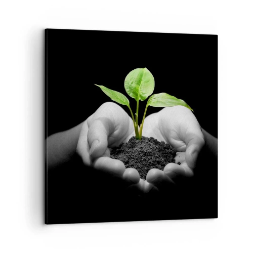 Obraz na plátně - Miluji přírodu, chráním ji - 50x50 cm