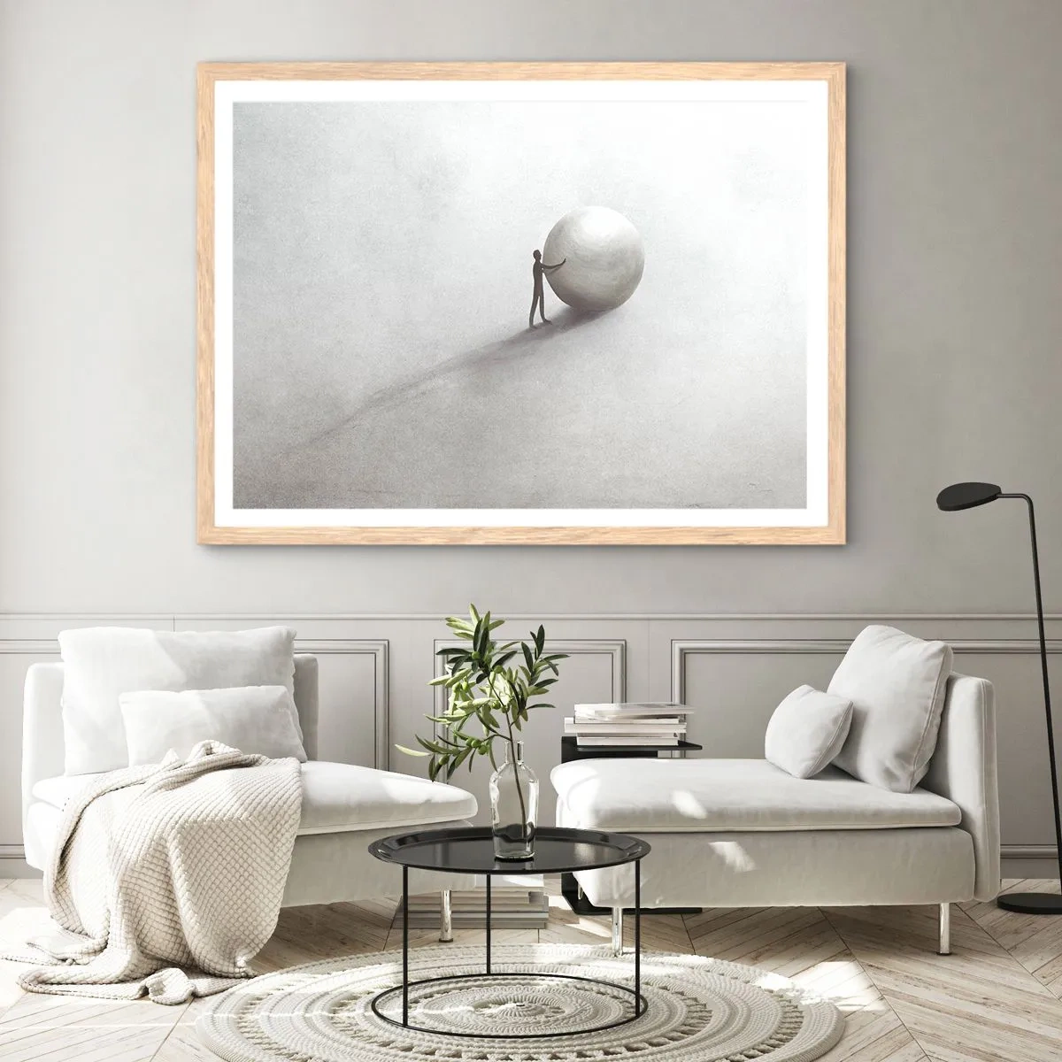 Plakát v rámu světlý dub - Hra života - 100x70 cm