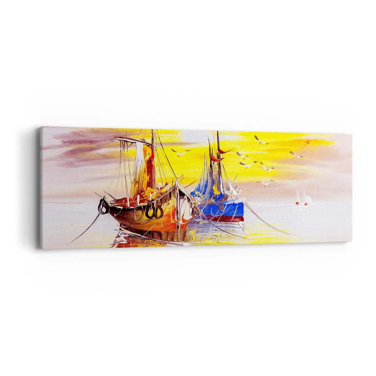 Obraz na plátně - Zasloužený odpočinek v přístavu - 90x30 cm