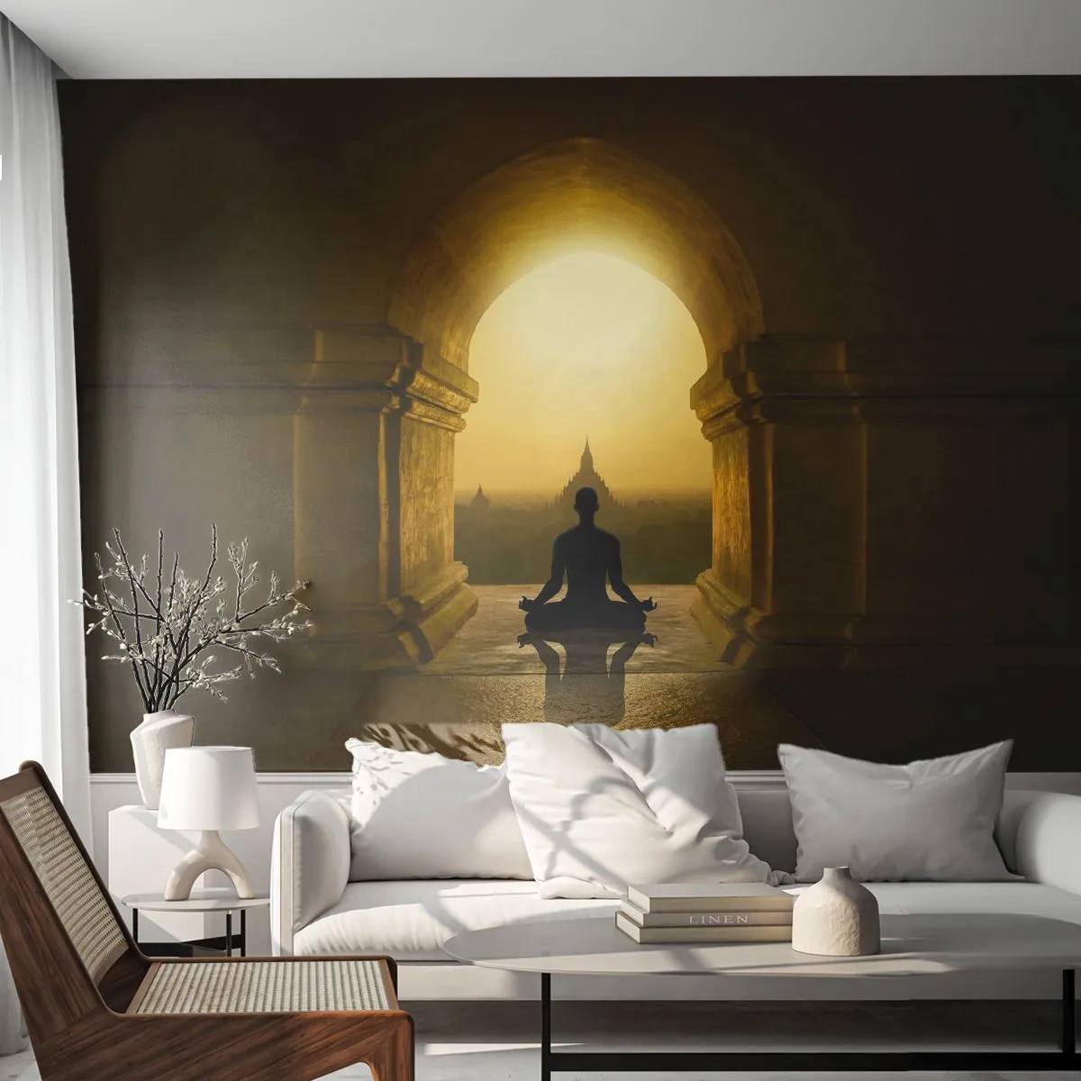 Fototapeta Premium Sand - Plná harmonie - Rozjímání, Chrám, Buddha - 350x256 cm