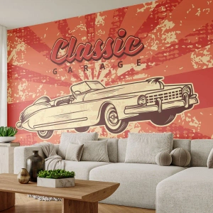 Fototapeta Samolepicí Deluxe Sticker - V rádiu je Elvis - Auto, Kabriolet, Cestování - 200x140 cm