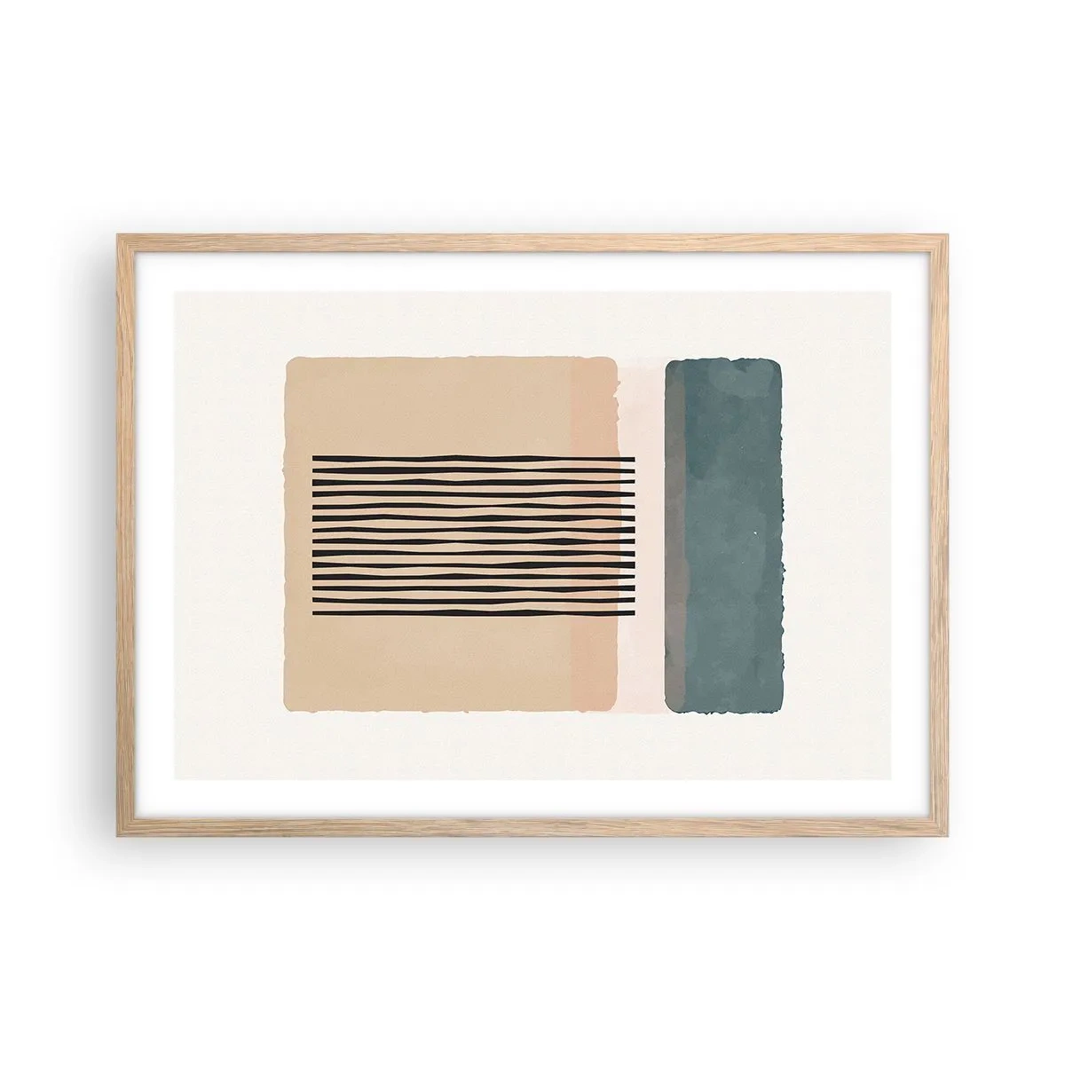 Plakát v rámu světlý dub - Všechno v pořádku - 70x50 cm