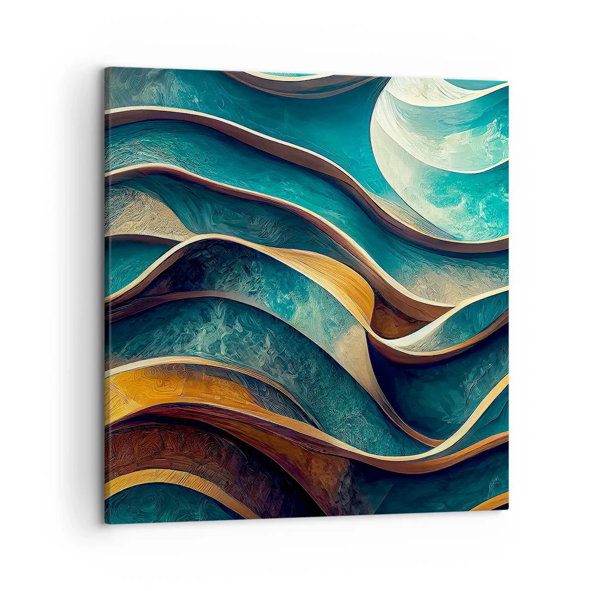 Obraz na plátně - Meandry modré - 50x50 cm