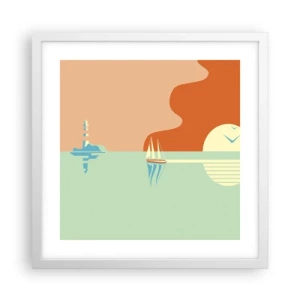 Plakát v bílém rámu - Dokonalá mořská krajina - 40x40 cm