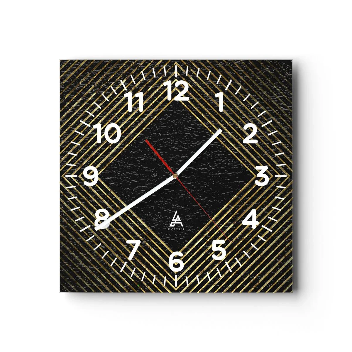 Nástěnné hodiny - Geometrie ve stylu glamour - 30x30 cm