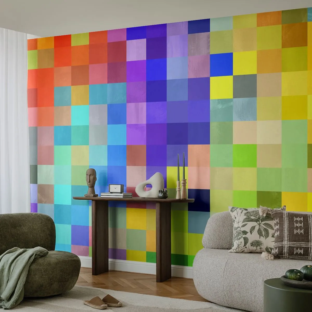 Fototapeta Samolepicí Deluxe Sticker - Každý jiný, všechny rovné - Abstrakce, Čtverce, Kus - 250x175 cm