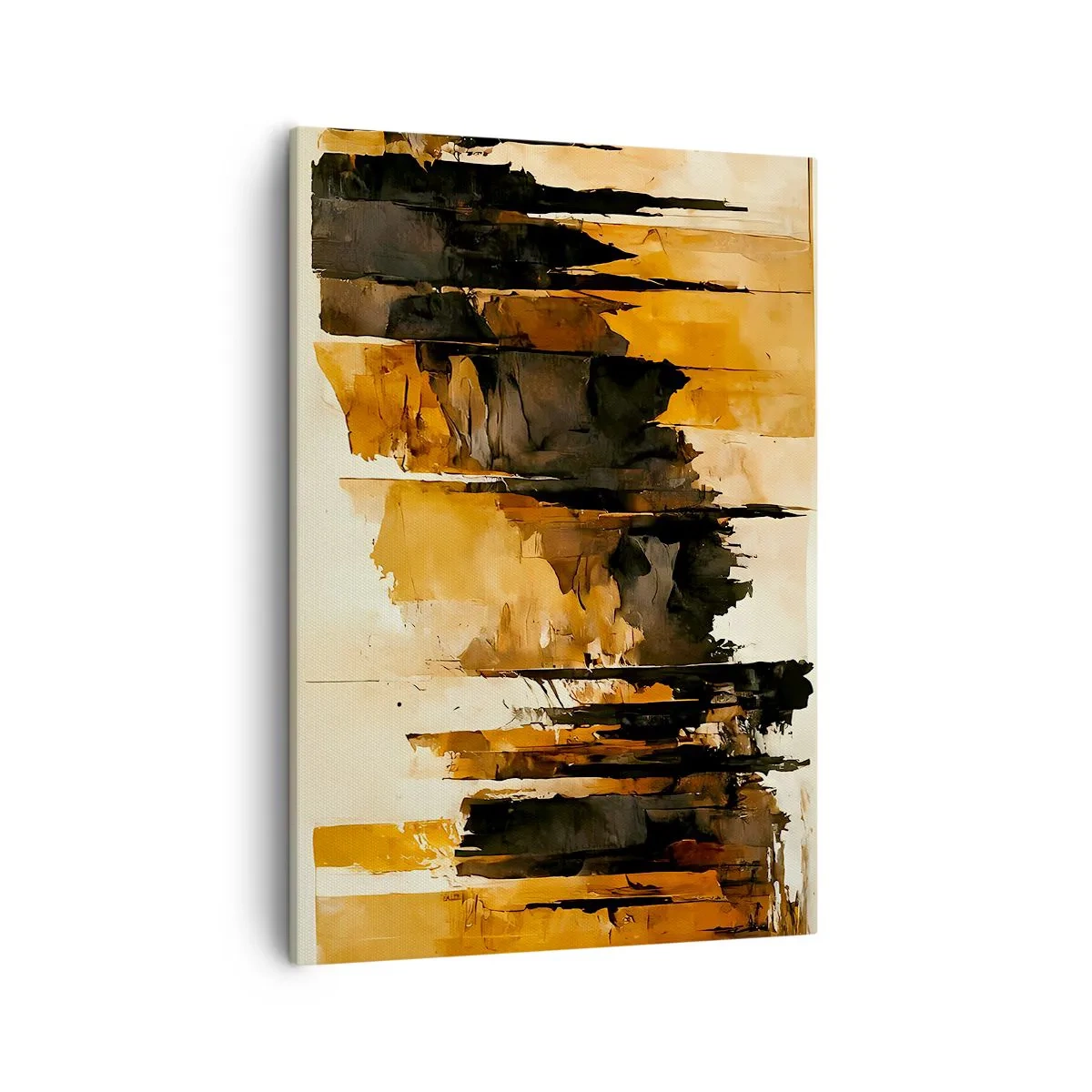 Obraz na plátně - Harmonie černé a zlaté - 50x70 cm