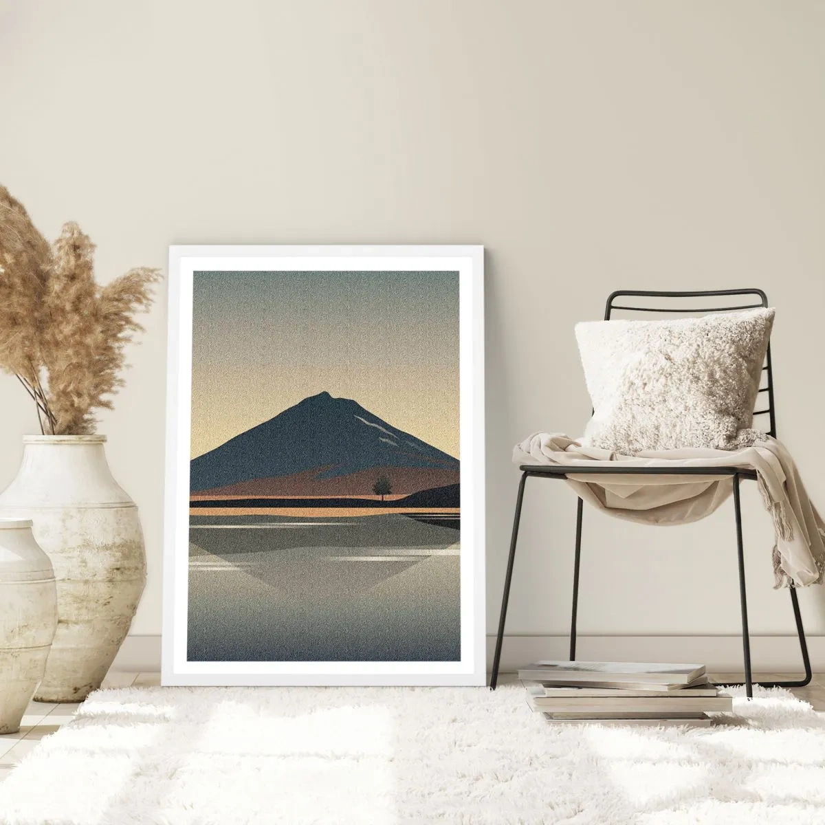 Plakát v bílém rámu - Zrcadlový odraz - 40x50 cm