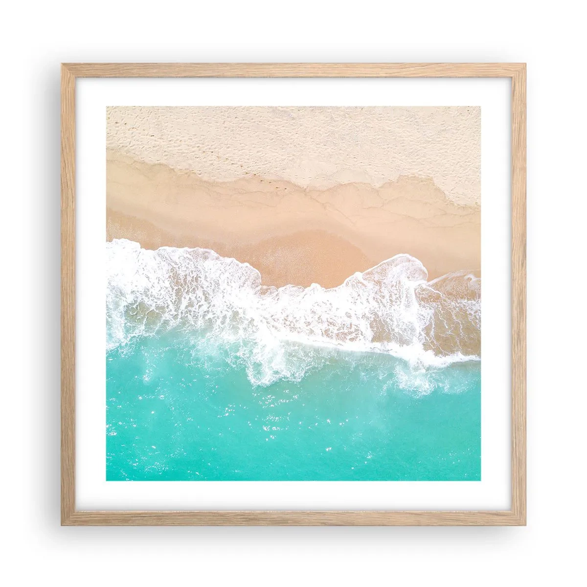 Plakát v rámu světlý dub - Mazlivý dotek - 50x50 cm