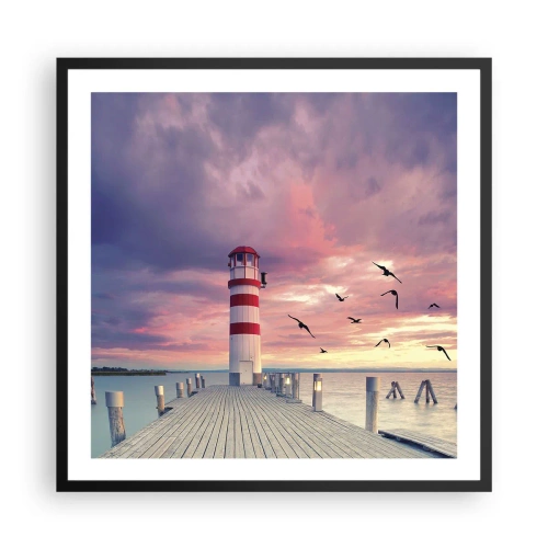 Plakát v černém rámu - Čas jít do přístavu - 60x60 cm