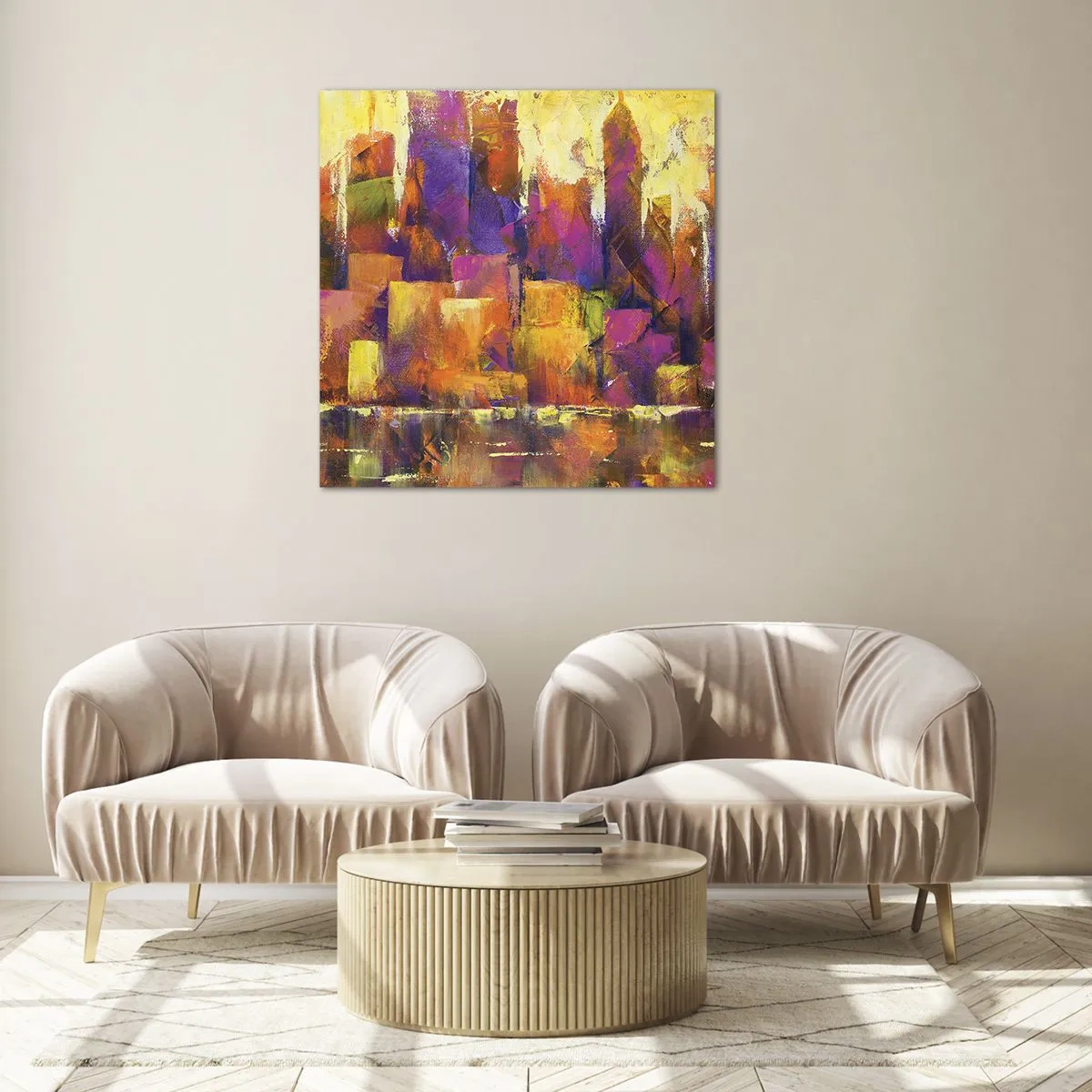 Obraz na skle - Metropolitní kompozice - 50x50 cm