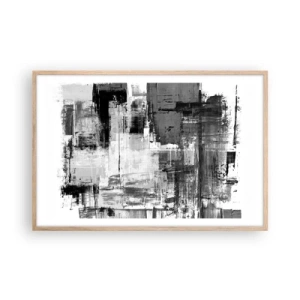 Plakát v rámu světlý dub - Šedé je krásné - 91x61 cm