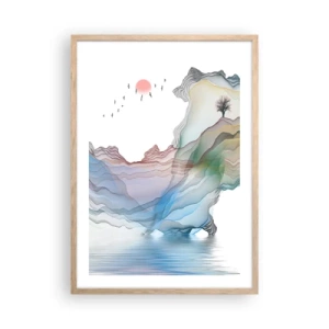 Plakát v rámu světlý dub - Ke křišťálovým horám - 50x70 cm