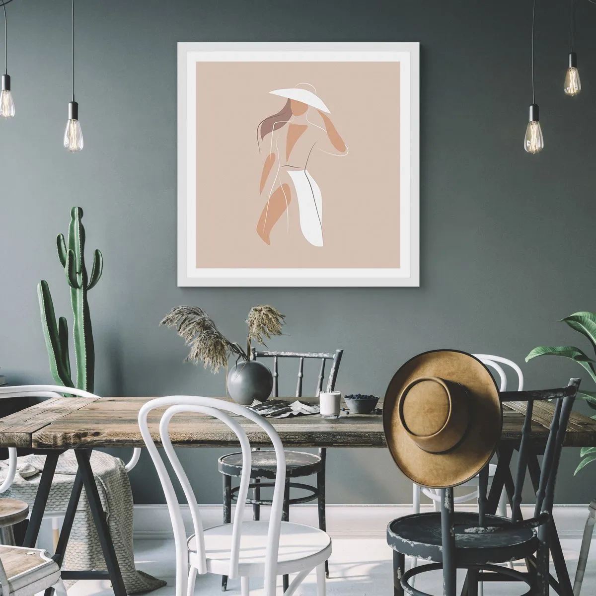 Plakát v bílém rámu - Móda je zábava - 30x30 cm