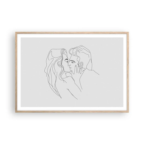 Plakát v rámu světlý dub - Jedním tahem - 100x70 cm