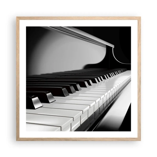 Plakát v rámu světlý dub - Harmonie tvarů a barev - 60x60 cm