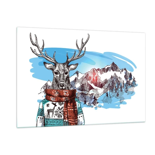 Obraz na skle - Ani jelen nemrzne  - 120x80 cm