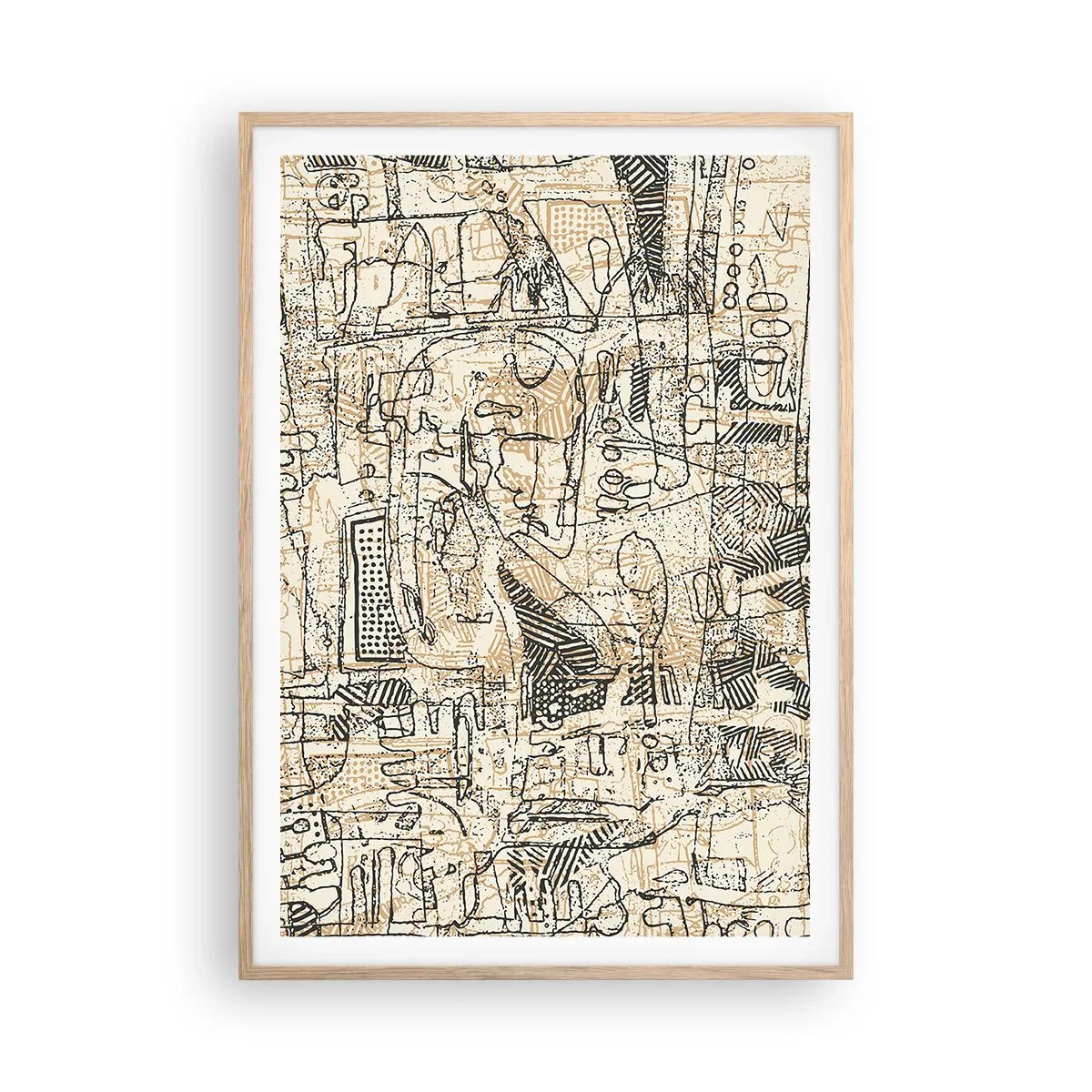 Plakát v rámu světlý dub - Čeká na rozluštění - 70x100 cm