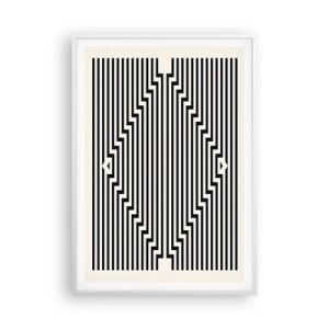 Plakát v bílém rámu - Geometrická iluze - 70x100 cm