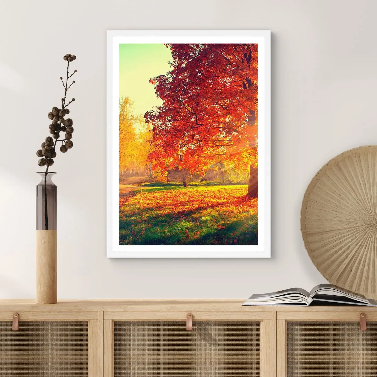 Plakát v bílém rámu - Rudé je krásné - 70x100 cm