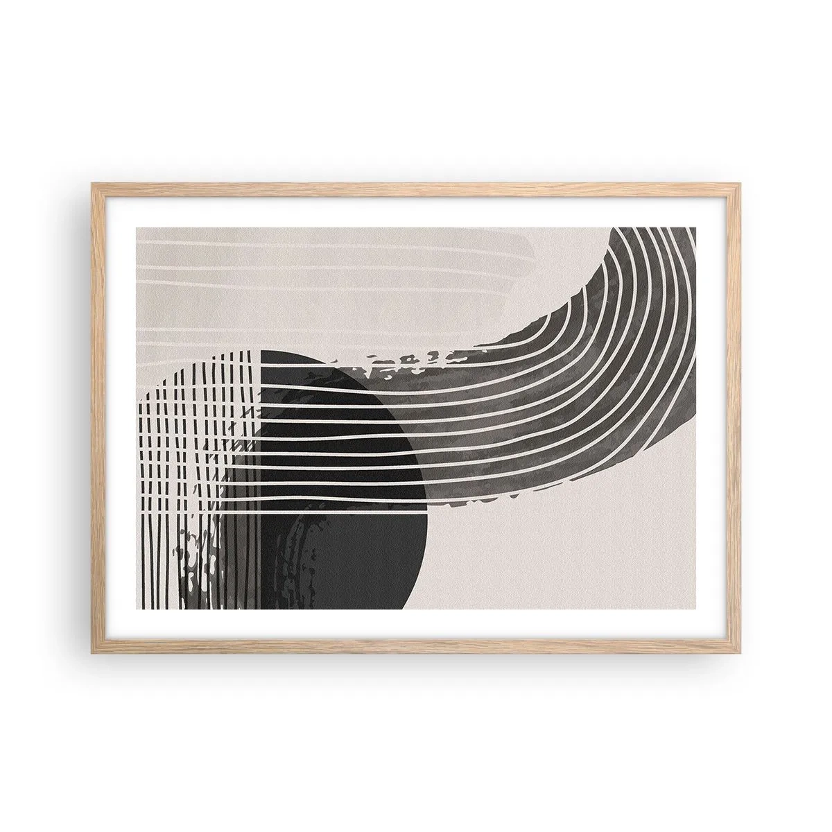 Plakát v rámu světlý dub - Tam a zpět - 70x50 cm