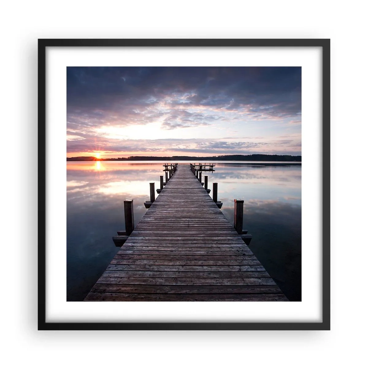 Plakát v černém rámu - Tichá hranice mezi dnem a nocí - 50x50 cm