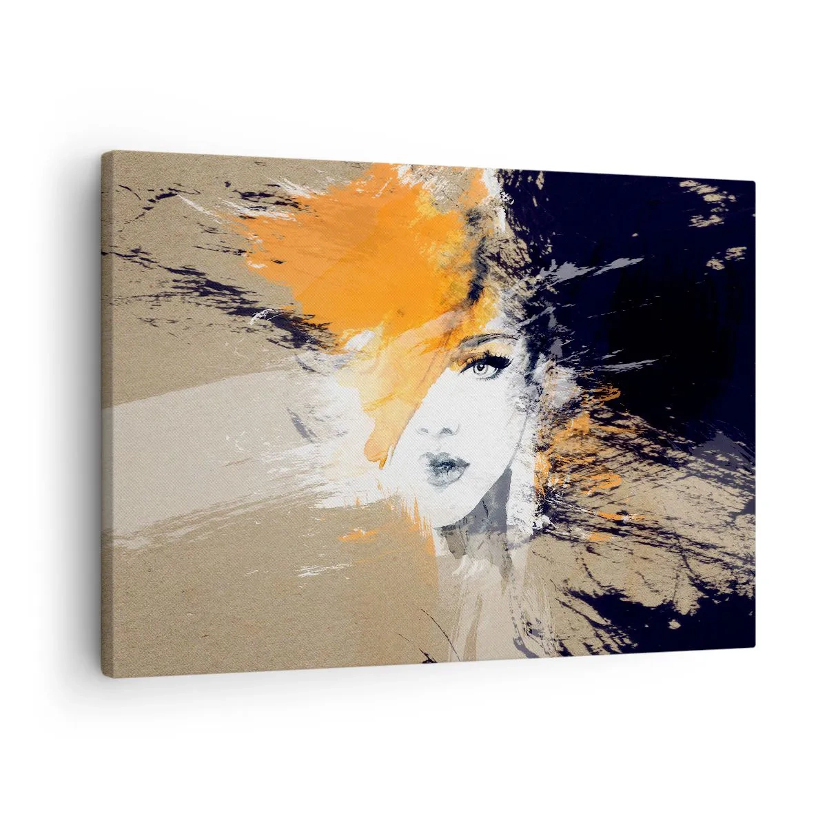 Obraz na plátně - Abstraktní portrét ženy s intenzivními barvami - 70x50cm - A je světlo - Moderní nástěnná dekorace do obývacího pokoje a ložnice ARTTOR