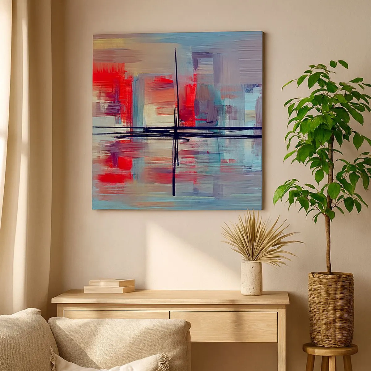 Obraz na plátně - Krajina v neznámé dimenzi - 30x30 cm