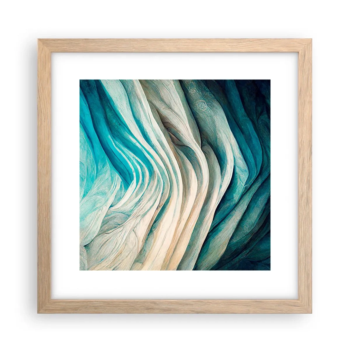 Plakát v rámu světlý dub - Modrá neukojitelnost - 30x30 cm