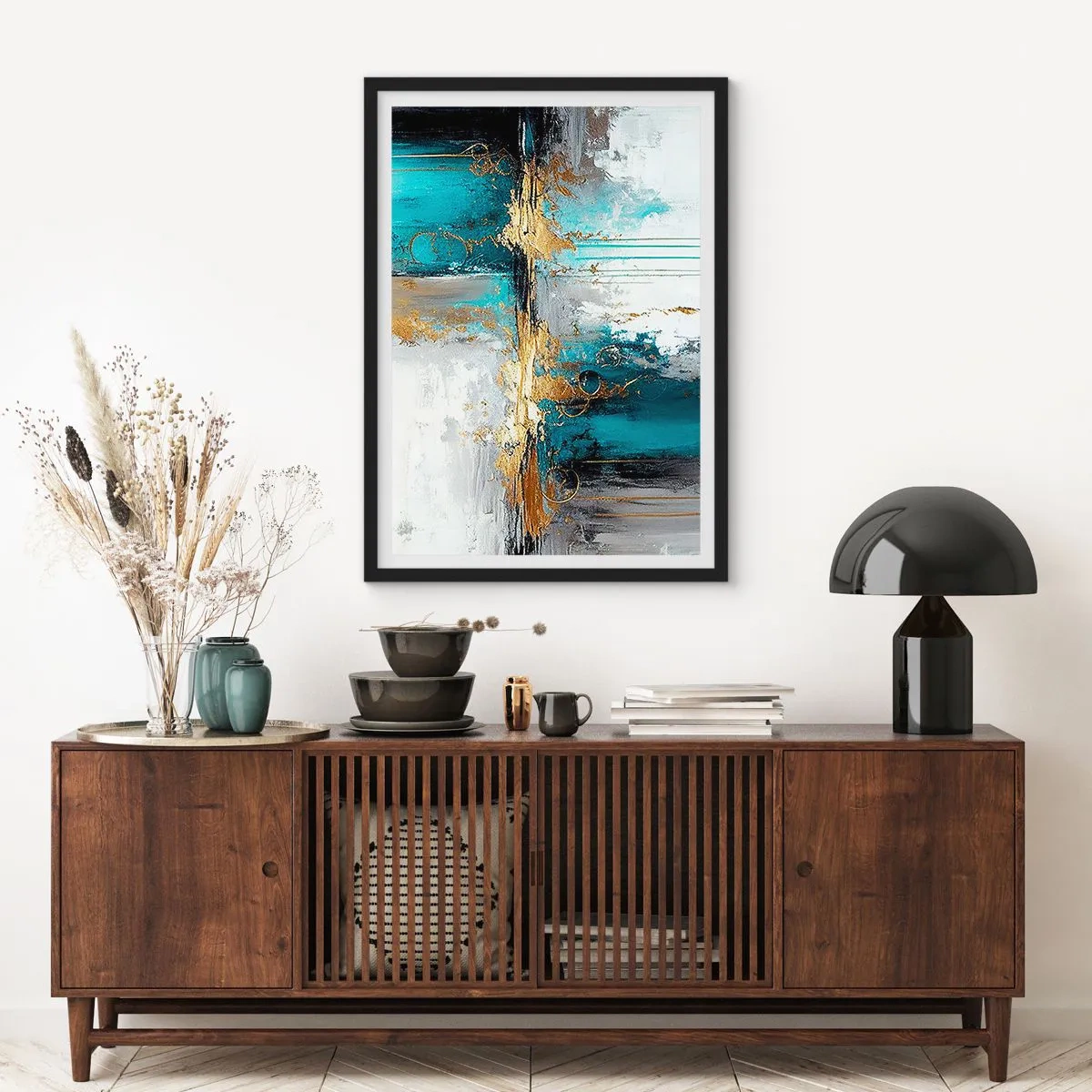 Plakát v černém rámu - Všechno plyne - 61x91 cm
