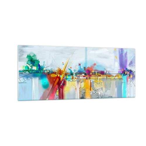 Obraz na skle - Most radosti nad řekou života - 100x40 cm