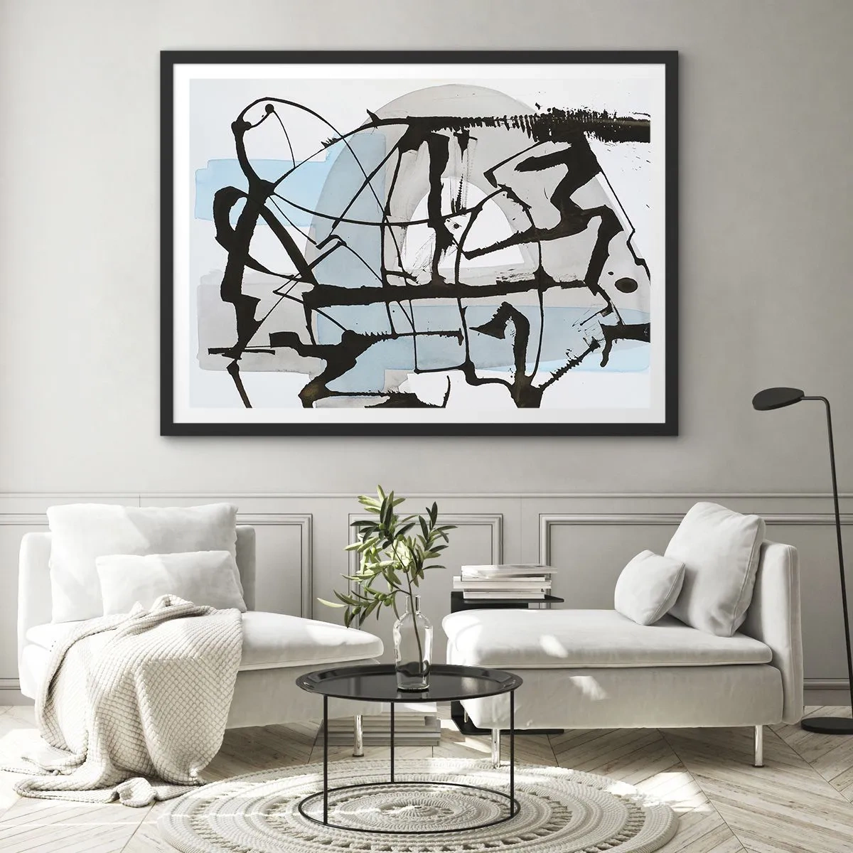 Plakát v černém rámu - Přesto modrá - 70x50 cm