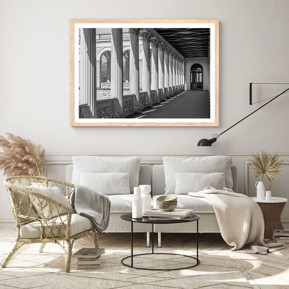Plakát v rámu světlý dub - Slunná arkáda - 91x61 cm