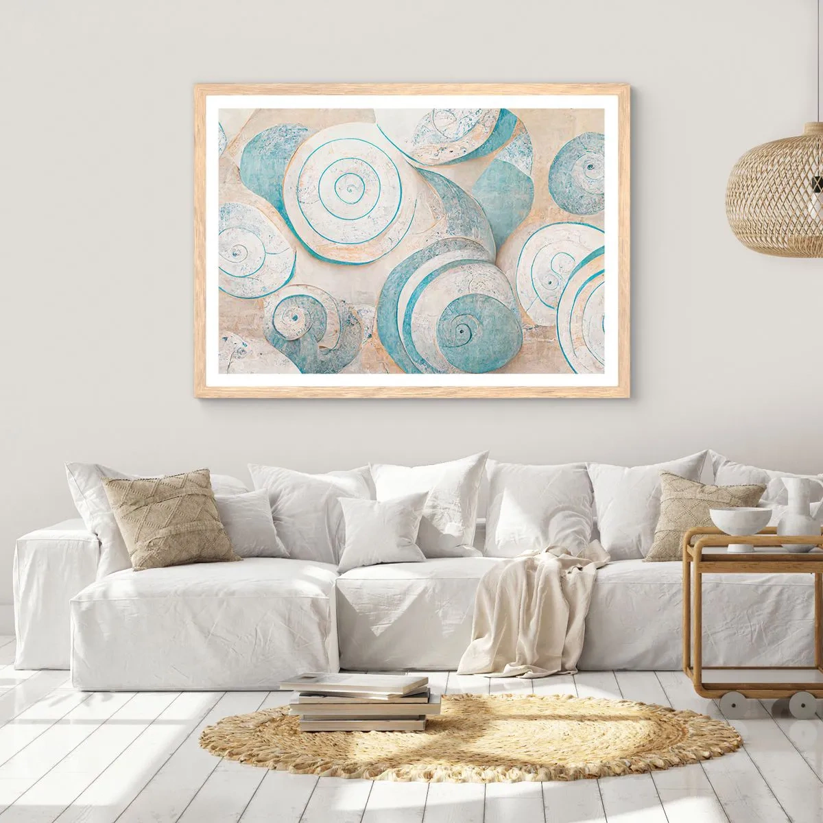 Plakát v rámu světlý dub - Co skrývá mušle? - 50x40 cm